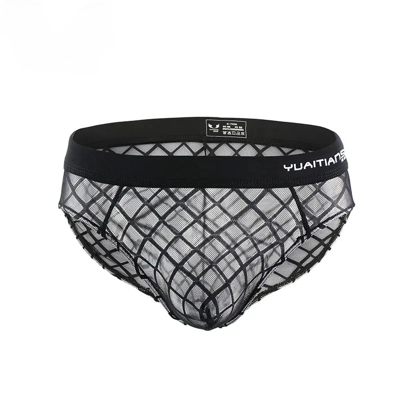 

Men's Erotic Bulge Briefs Fashionable Mesh Sheer Gays Sexy Low Waist U Convex Pouch Panties Sissy Erotic Full Transparent Tangas
