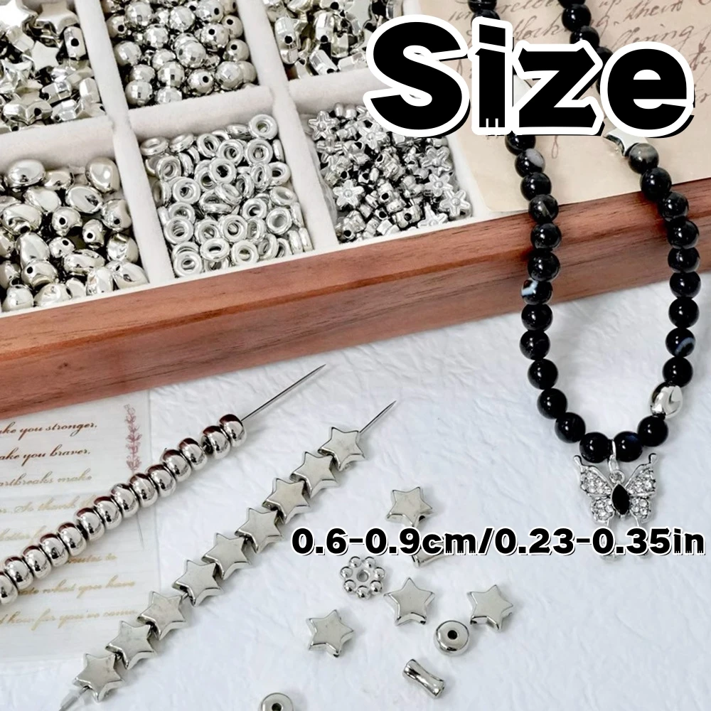 315pcs White K-color, Spacer Beads, DIY Accessories, Loose Beads, Random Style. Acrylic Beads, Bracelets, Necklaces, Festivals