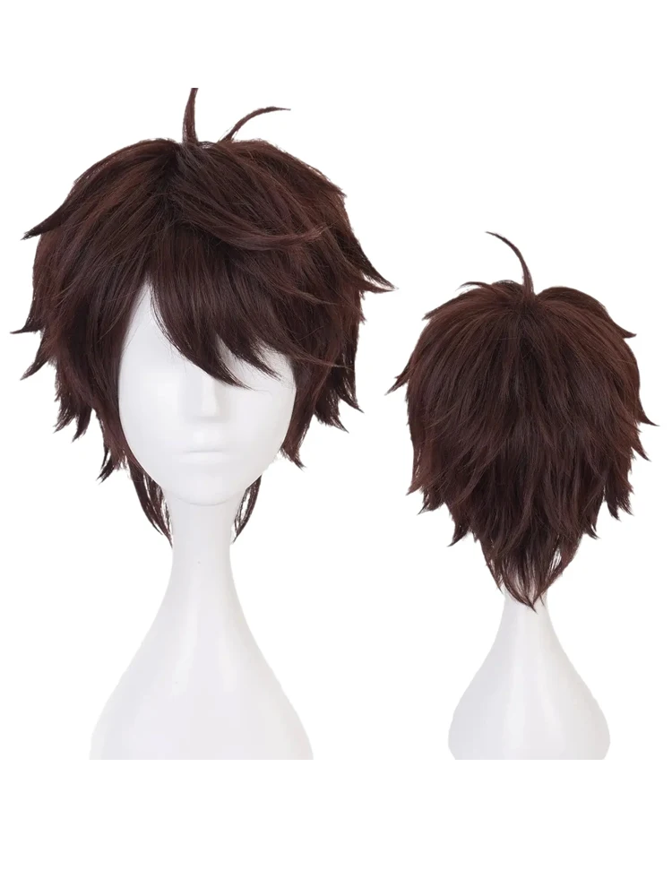Volleyball Boy and Kawabata Cosplay Wig with Short Hair Curled Up Synthetic Fiber Wig
