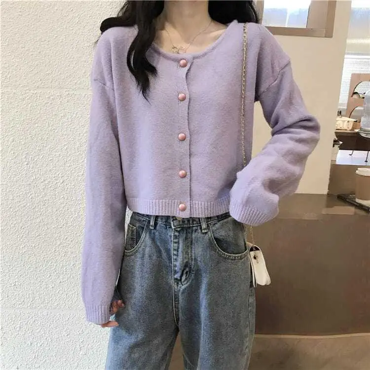 

Свитера Джемперы Кардиганы Женские пуговицы в форме сердца Модальная смесь Ребристые манжеты Свободная посадка Повседневные поездки Базовые Простые Практичные Красочные