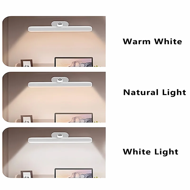 LED 360°Rotatable Night Light Mirror Front Fill Lights Touch Switch Rechargeable Magnetic Wall Lamp For Bedroom Bedside Lamps