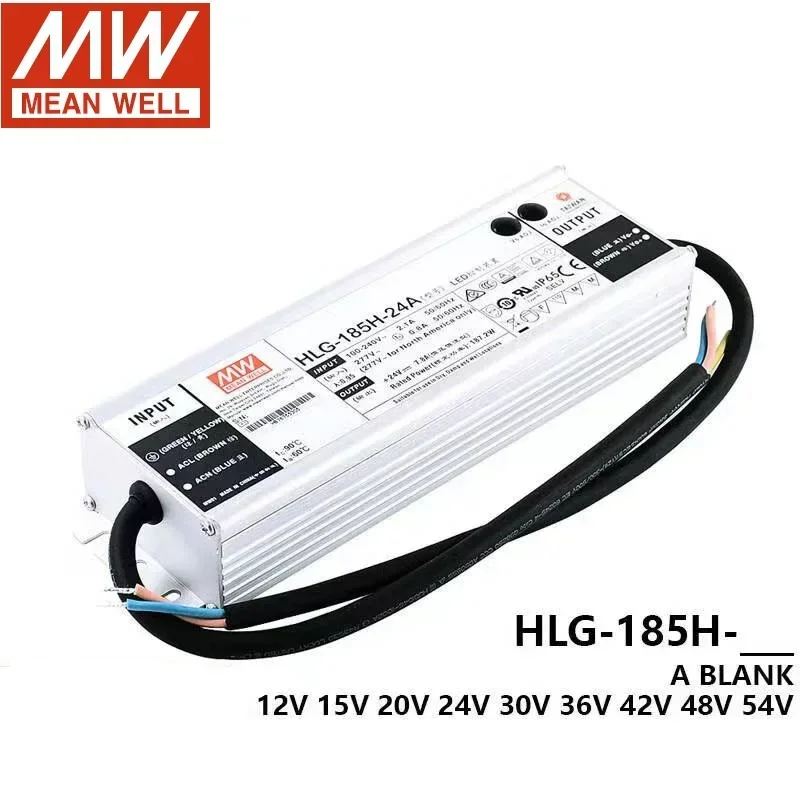 HLG-185H-12A/12B/24A/24B/36A/36B/48A/48B Taiwan MEAN WELL Waterproof LED Power Supply 185W