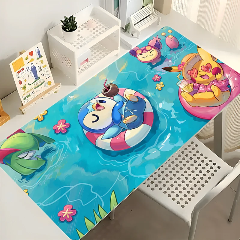 Gaming Extended Mouse Pad Gamer PC Computer Cute P-pokemonS Keyboard Pad Kawaii Anime Desk Mat Offices Interior Accessories Rug