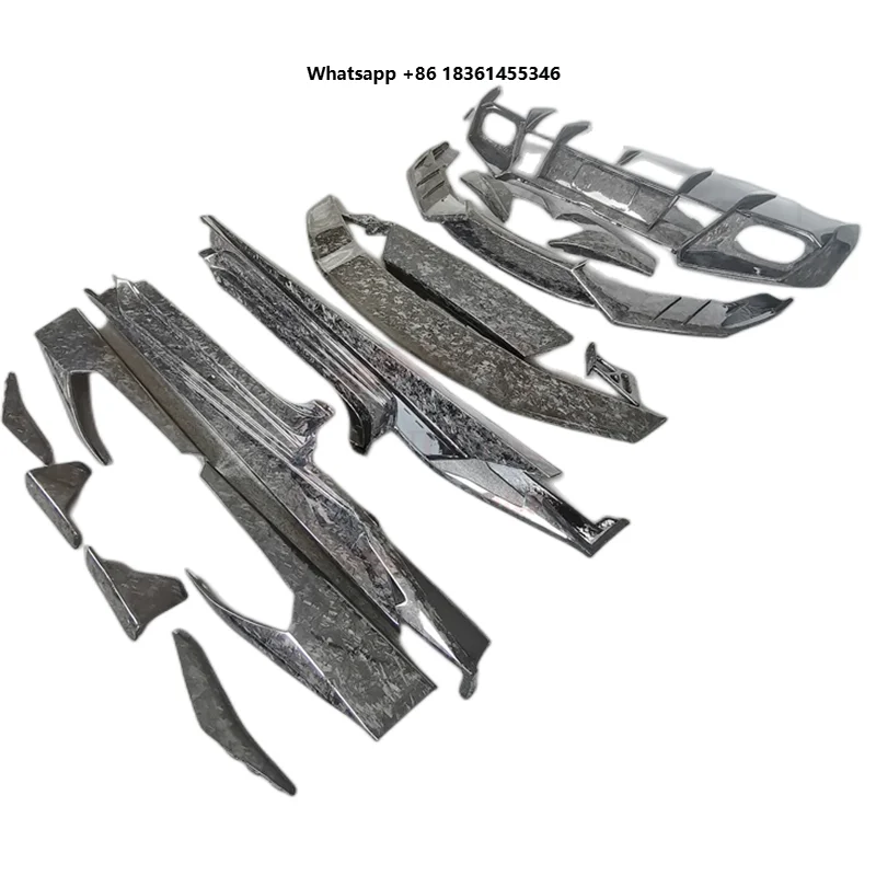 for LP610 LP580 Front Lip Side Skirt Rear Diffuser & Spoiler Bumper M Style Forged Carbon Fiber Bodykit