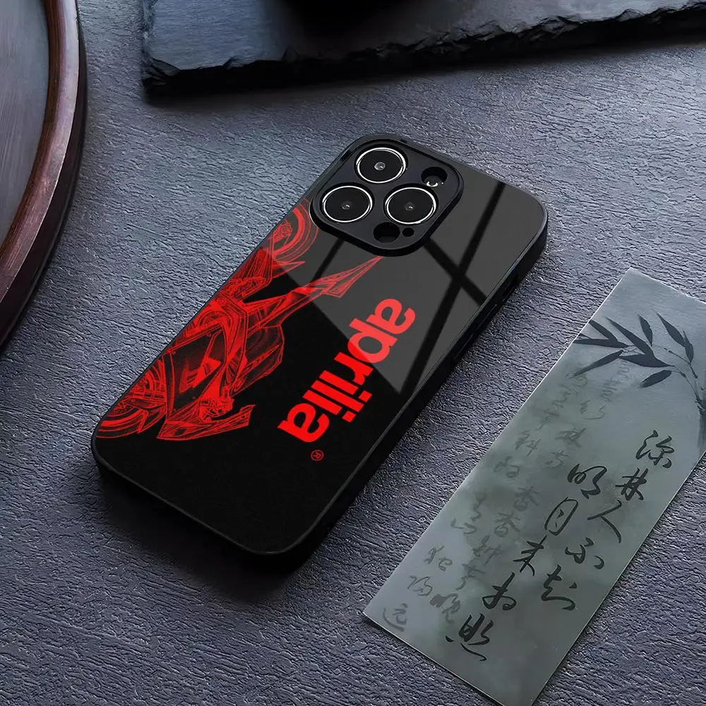 Coole A-Aprilias Racing Handyhülle für iPhone 14 13 17 12 16 15 11 Pro XS Max Plus Mini X XR Gehärtetes Glas SE2020 Cover