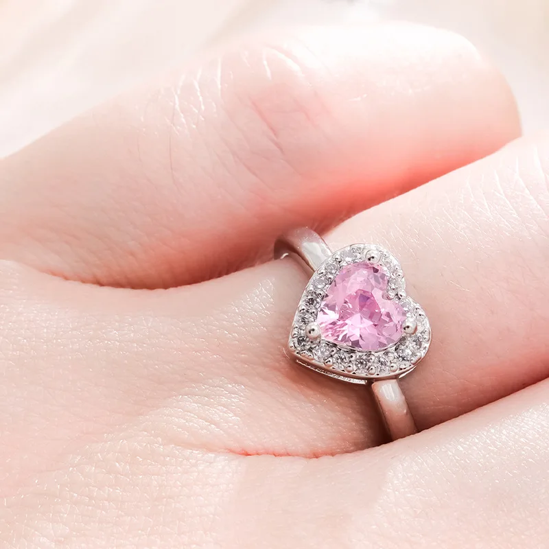 925 Sterling Silve Gorgeous Shiny Stone Pink Zircom Ring For Women Engagement Wedding High Quality Fine Jewelry - view 6