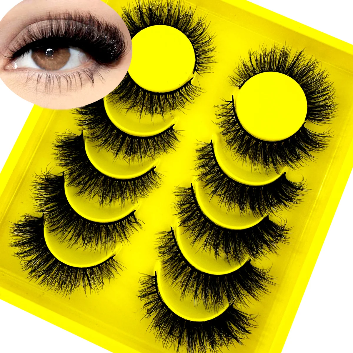 6Pairs Eyelashes Natural short 3D Mink Lashes Fluffy Volume Mink False Eyelashes Cruelty Free Wispy Lashes Make Up Cilios