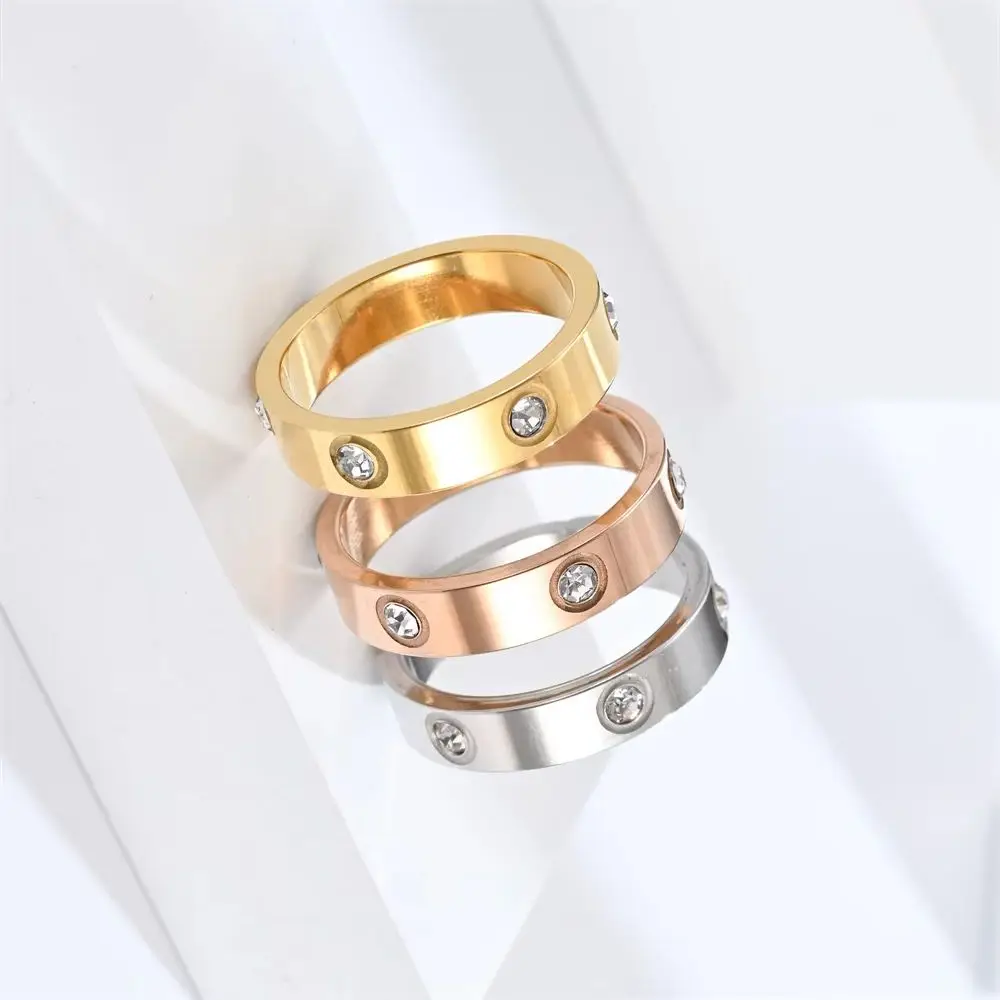 

Unisex Classic Stainless Steel Polished Diamond Ring Jewelry Accessory Sizes 5-11 for Wholesale