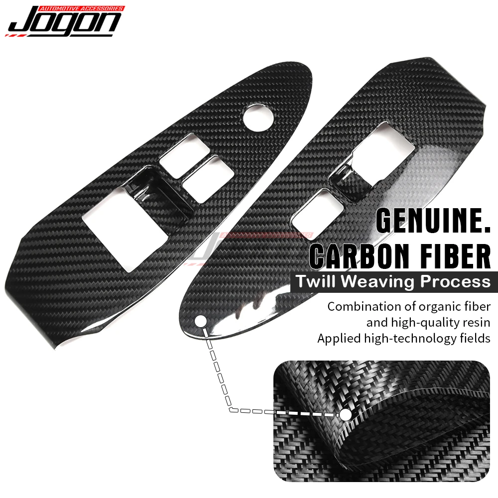 Real Carbon Fiber Car Interior Door Window Switch Button Cover Trim Cover Accessories For Nissan Z Fairlady Z RZ34 400Z 2023+