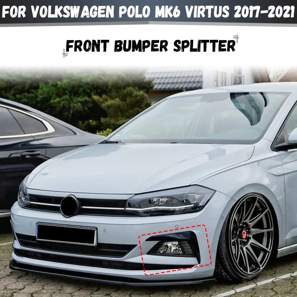 Alerón delantero, protector de parachoques, rejilla inferior, luz antiniebla, divisor de luz, embellecedor para Volkswagen VW POLO MK6 Virtus 2017-2021