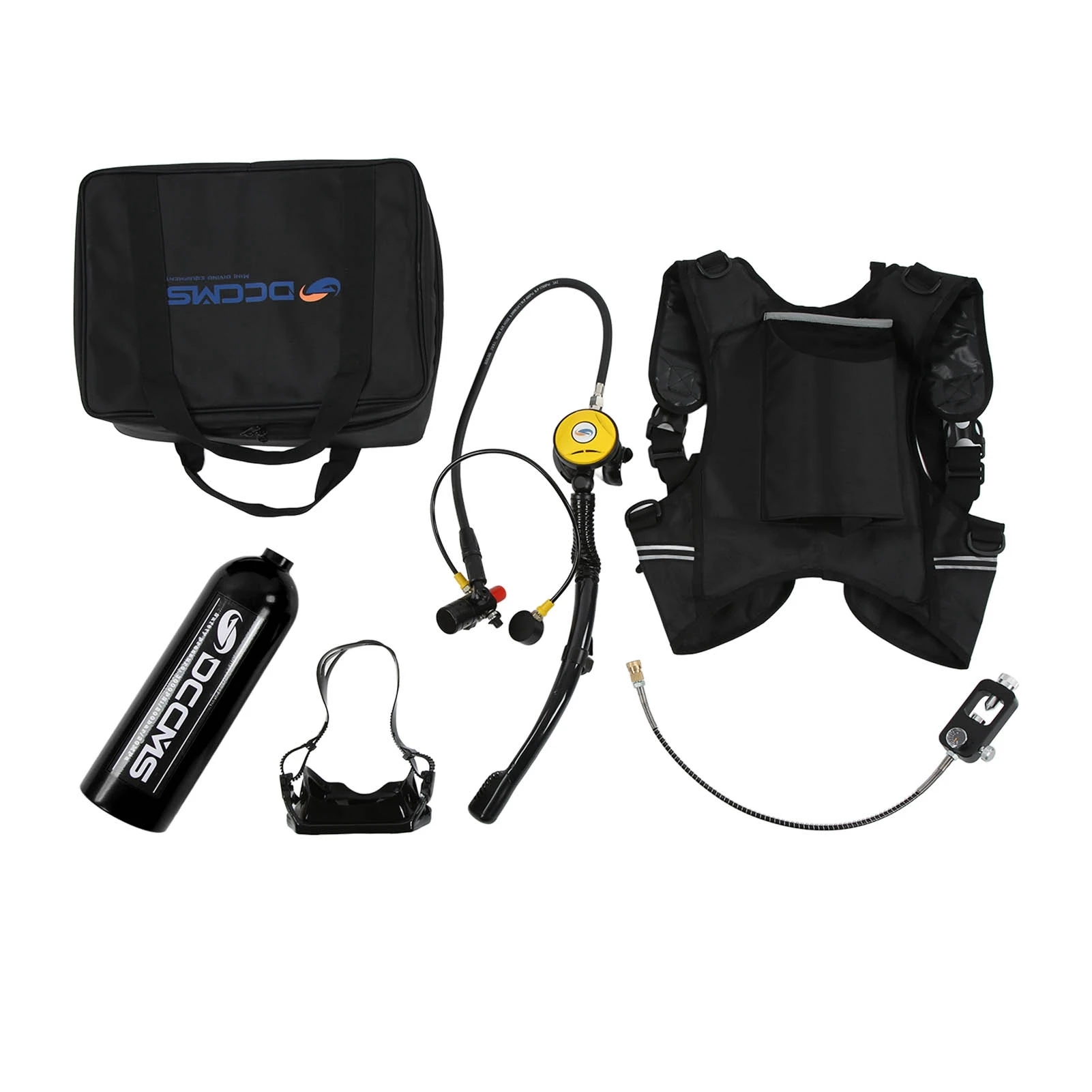 DCCMS DS‑2000 2L Mini Scuba Tank Oxygen Cylinder Set with Diving Goggles Diving Equipment