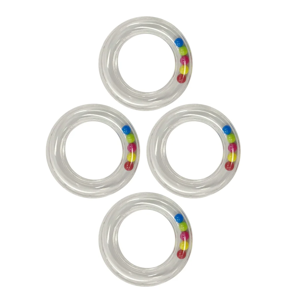 4 Pcs Puzzle Transparent Circle Rattle Newborn Toys for Toddlers Plastic Handheld Bells