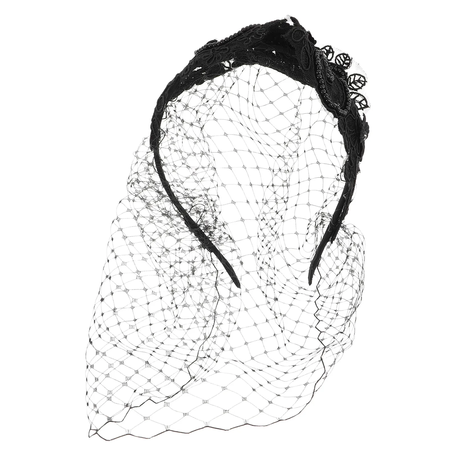 Retro Mesh Veil Headband 1920S Flapper Fascinator Bridal Wedding Tea Party Hair Accessory Bridesmaid Lightweight European Style