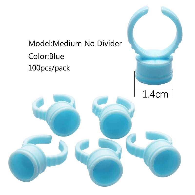 100 stücke Einweg Kleber Ring Tasse Für Wimpern Fan Tattoo Pigment Halter Wimpern Verlängerung Container Kleber Halter Make-Up Liefert