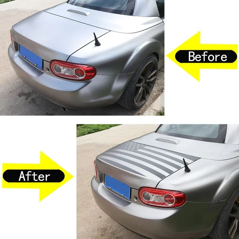 For 2009-2015 Mazda MX-5 NC Black Car Styling Trunk Cover Scratch Resistant Flower Film Stickers Car Decorative Accessories