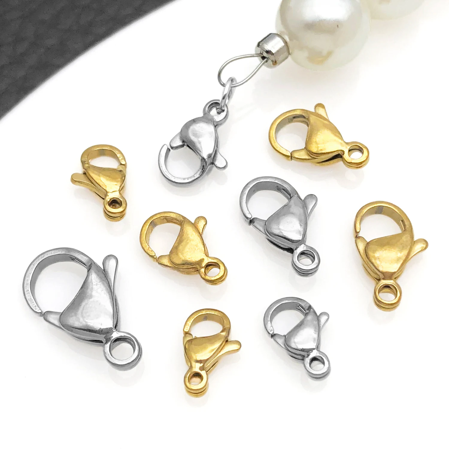 20pcs Stainless Steel Lobster Clasps Hooks For DIY Necklace Bracelet Chains Fashion Jewelry Making Findings Supplies Accessories