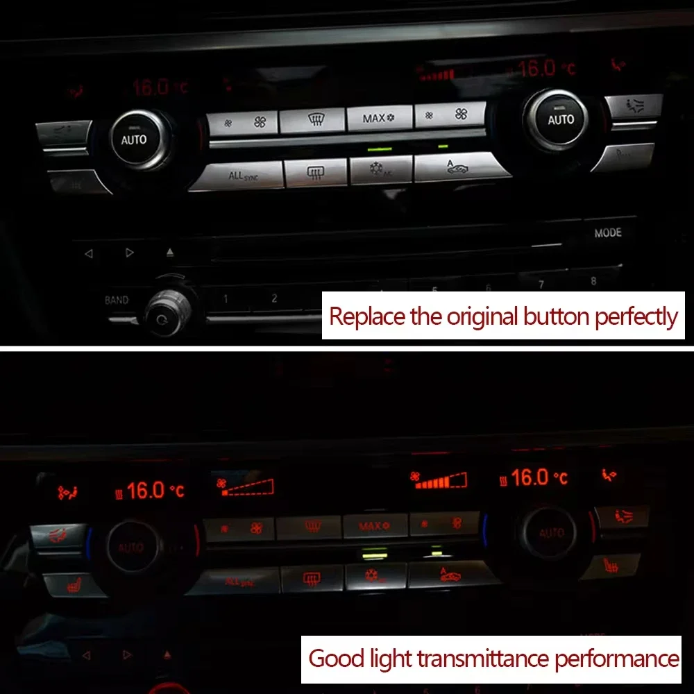 

Sliver Color Dashboard Air Conditioning Temperature Control Ac Buttons Caps For BMW 5 6 7 Series F10 F01 F02 520 530