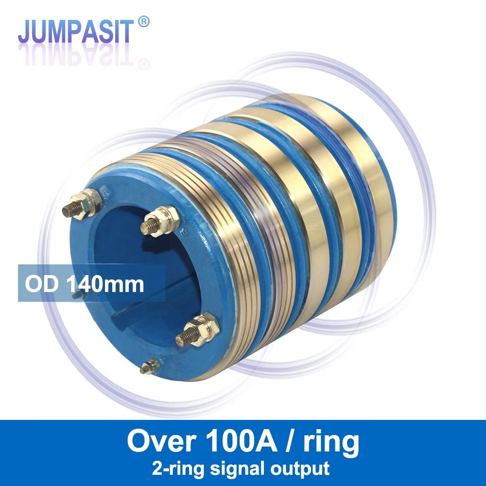 Jumpasit 140mm OD 5-Ring Slip Ring High Power Collector 40mm 55mm 70mm 90mm Shaft Rotary Conductor for Packaging Machine