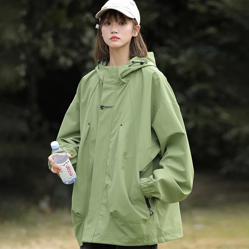Autumn Waterproof Riding Jackets Women Windproof Sports Coat Hooded Windbreaker Jackets Men Outdoor Ride Climbing Running Jacket