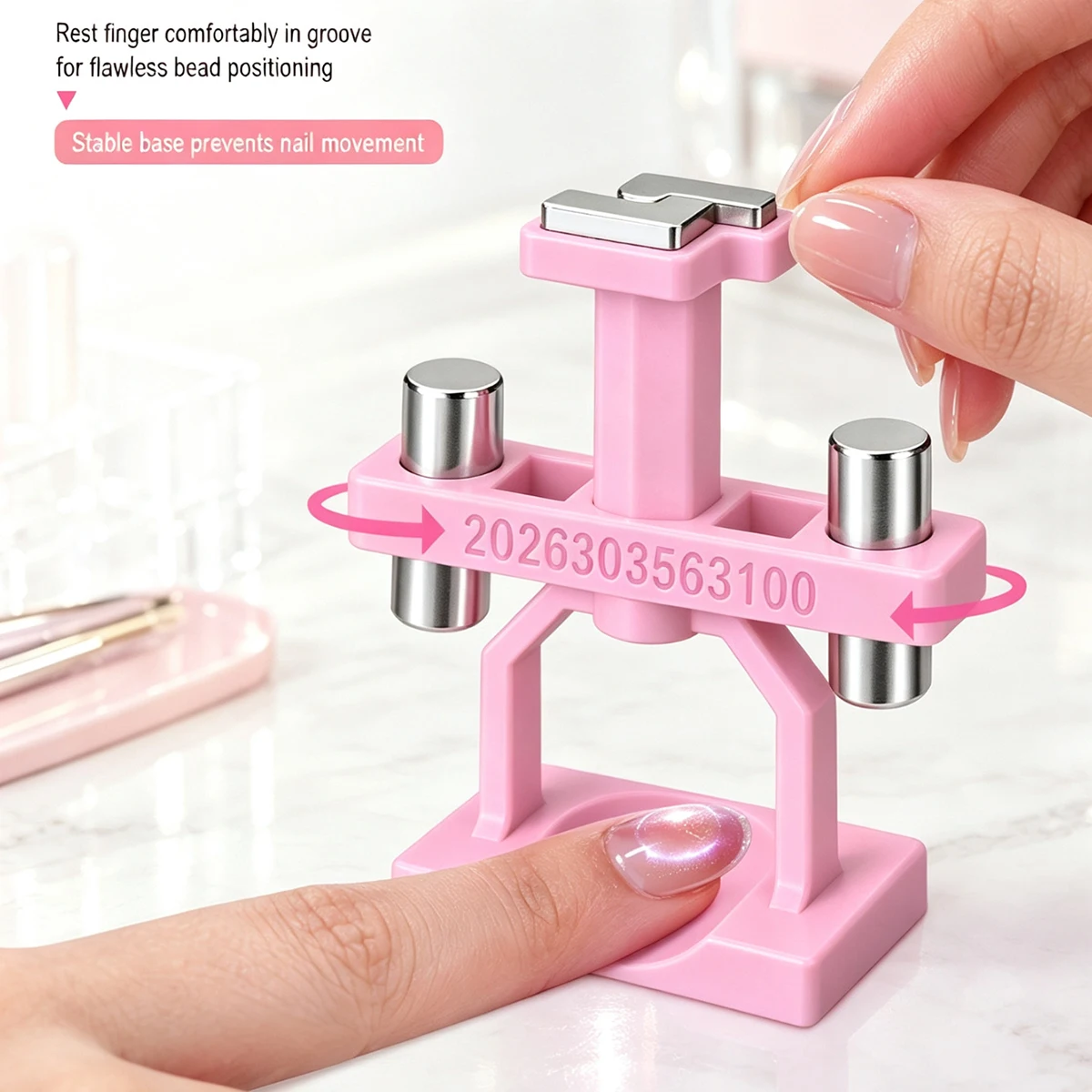 360° Rotating Cat Eye Nail Art Magnet, Strong Magnetic Multi-role Nail Art Tool For Glass Bead Ribbon Effects DIY Nail Art
