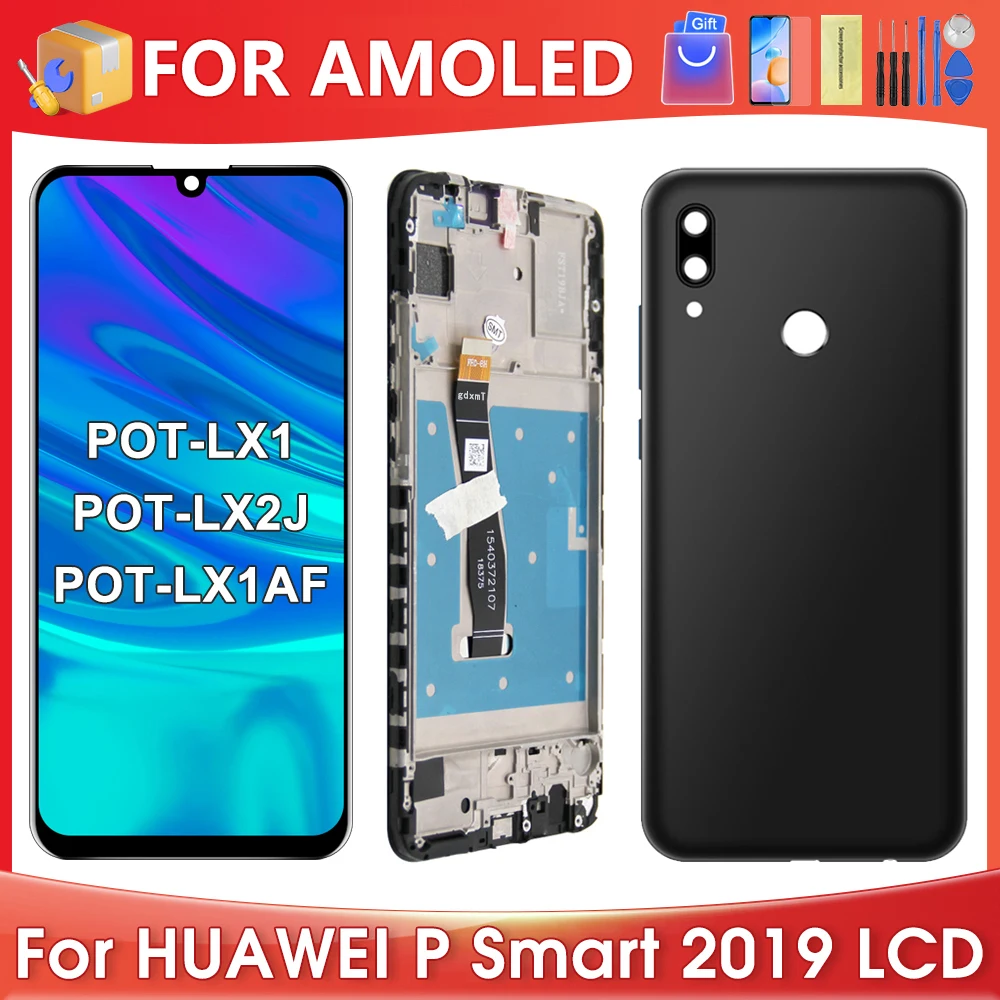 6.21\'\'For HUAWEI P Smart 2019 For AMOLED POT-LX1 LX1AF LX2J LX3 LX1A LCD Display Touch Screen Digitizer Assembly Replacement