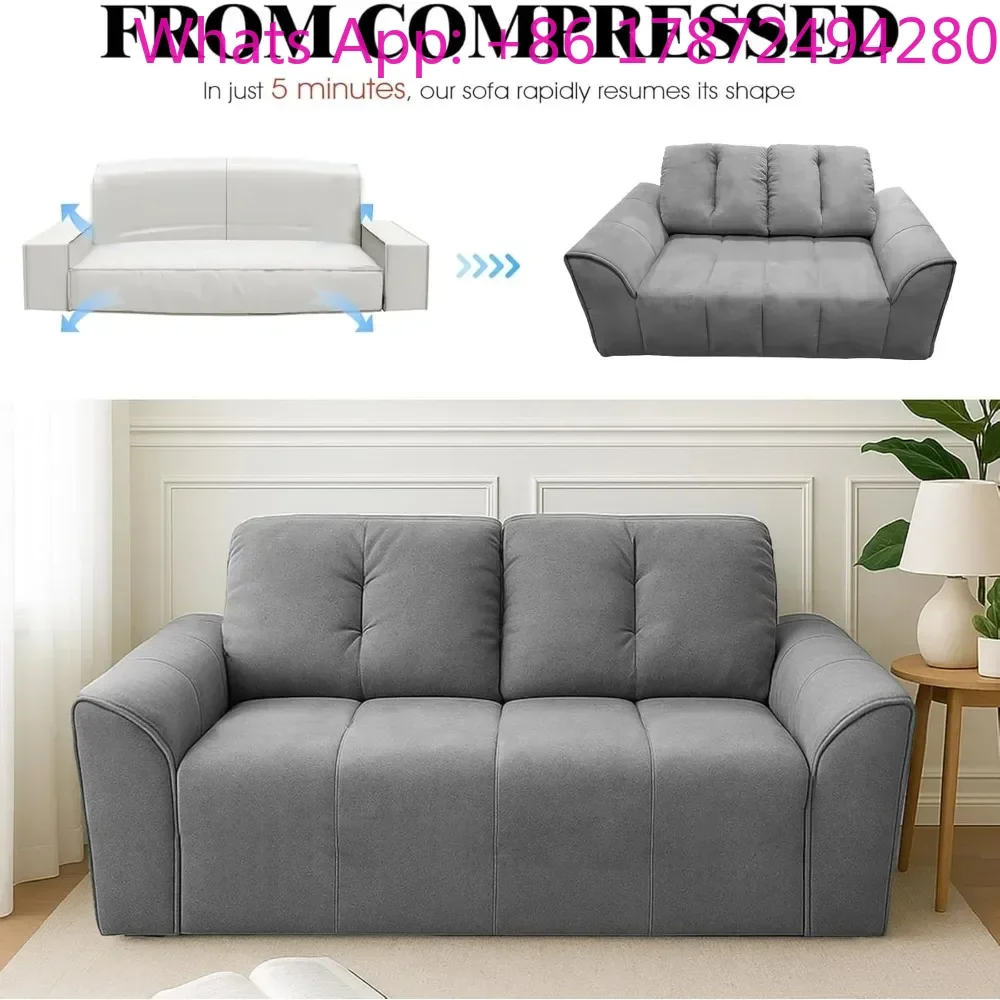Sofa in a Box Memory Foam 2-Seater Couch Memory Foam Couch No Installation & Easy to Transport
