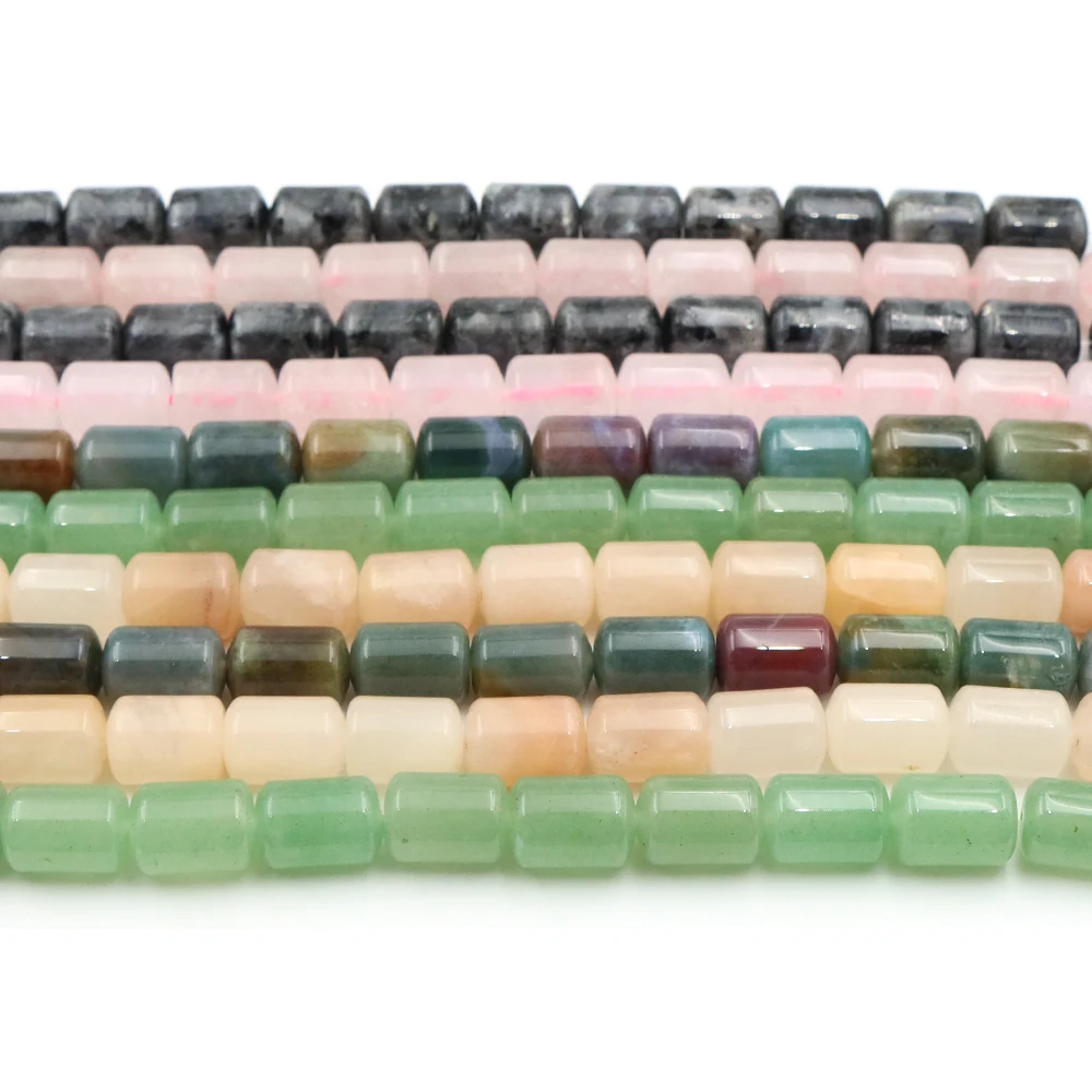 10x14mm Natural Stone Cylinder Beads Healing Crystal Chakra Reiki Gemstone Tube Spacer DIY Bracelet Necklace Jewelry Accessories view 6