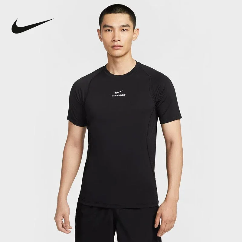 Nike Short-Sleeved Men's Summer Fitness Training Quick-Dry Breathable Running Shirt for Exercise T-Shirt HV0410-010