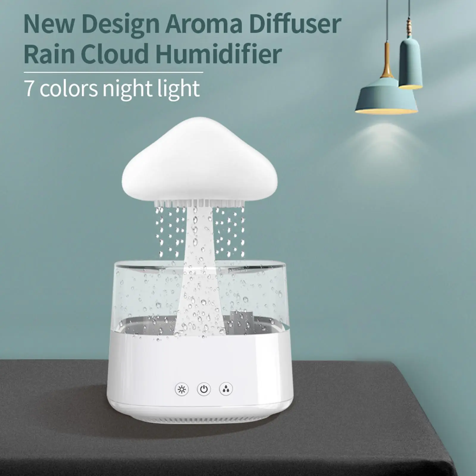 Cloud Rain Air Humidifiers Raindrop Aromatherapy Machine Ultrasonic Essential Oil Diffuser White Noise Raindrop Humidifiers