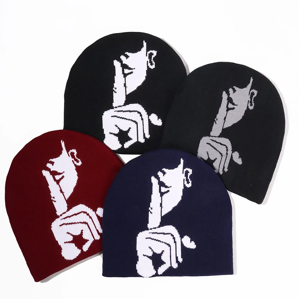 New Letter Double-sided Knitted Hats For Men Women's Caps Autumn And Winter Fashion Hip Hop Warm Wool Hat