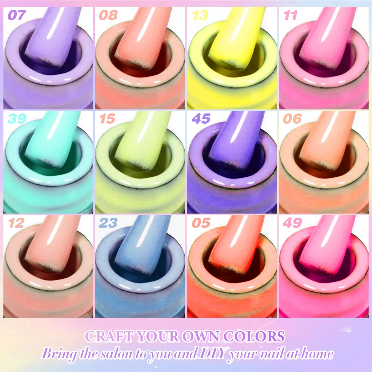 8-Farben-Gel-Nagellack-Set, All Seasons Shades Orange Rot Gelb Makronen Glitzer Gel Nail Soak Off Gel Polish Pumpkin Maple L