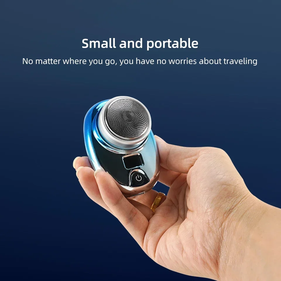 Portable Mini Electric Rechargeable Shaver Digital Power Display Mens Razor Waterproof Cordless Razor Beard Shaver for Face Body