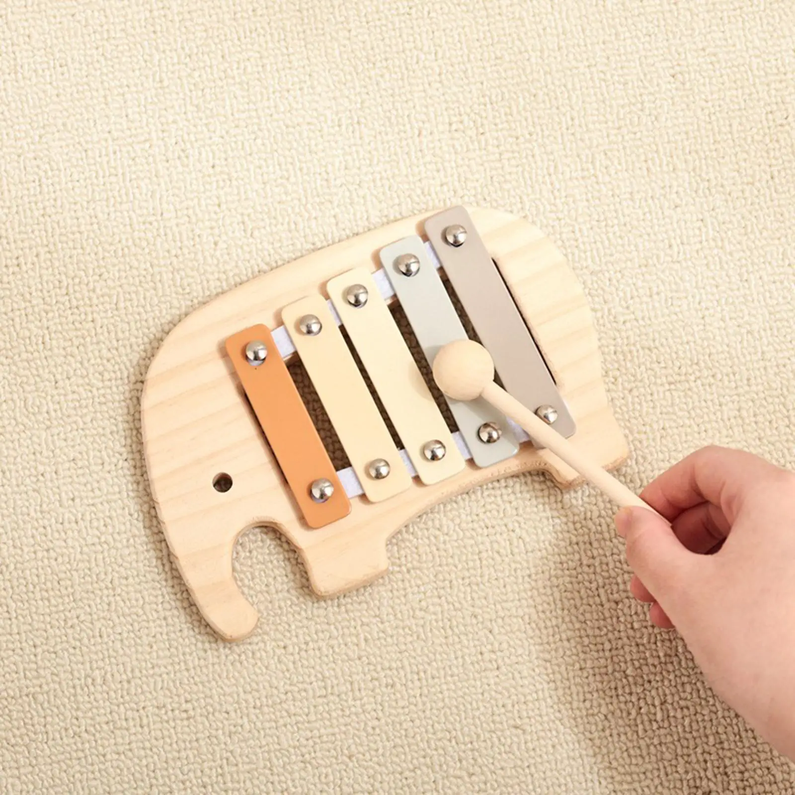 5 Note Xylophone Portable Wooden Percussion Toys Xylophone Musical Toy for Family Sessions Concert Live Performance Outside Home