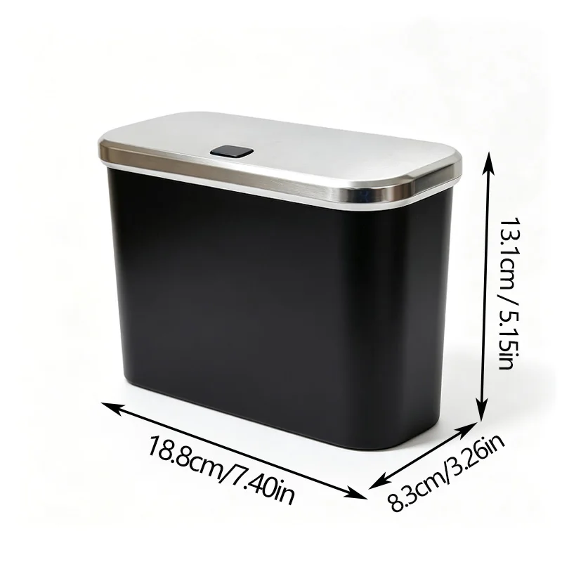 Universal Car Trash Can Press Lid Portable Vehicle Garbage Bin Car Door Interior Storage Accessory