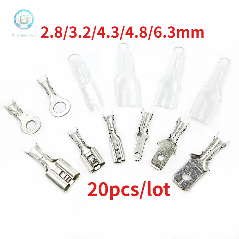 100PCS 2.8MM 4.8MM 6.3mm Female and Male Crimp Terminal Car Speaker Electric Wire Connectors And Insulating Sheath