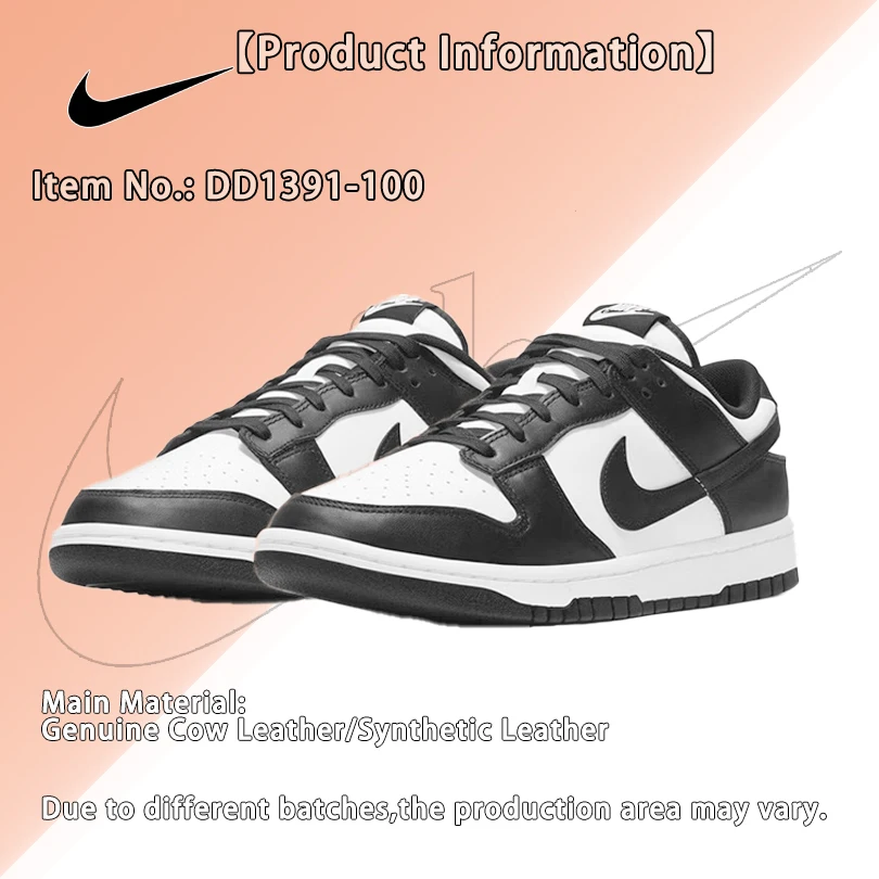 

Nike Dunk Low Panda Black White Unisex Sneakers 2026 Summer New Low Top Casual Skate Shoes DD1391-100
