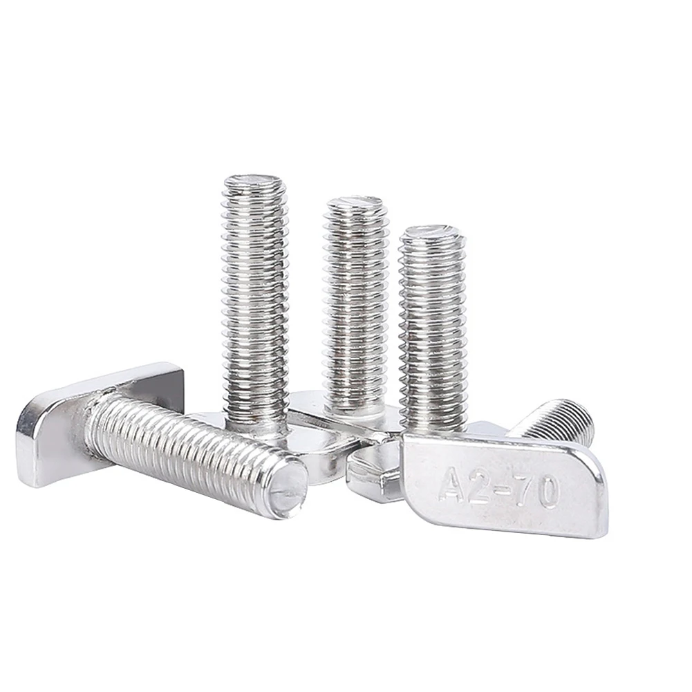 

T Type Screw & Flange Nut Set 10 Pieces 304 Stainless Steel Suitable for Photovoltaic Module Ensures Stable Structure