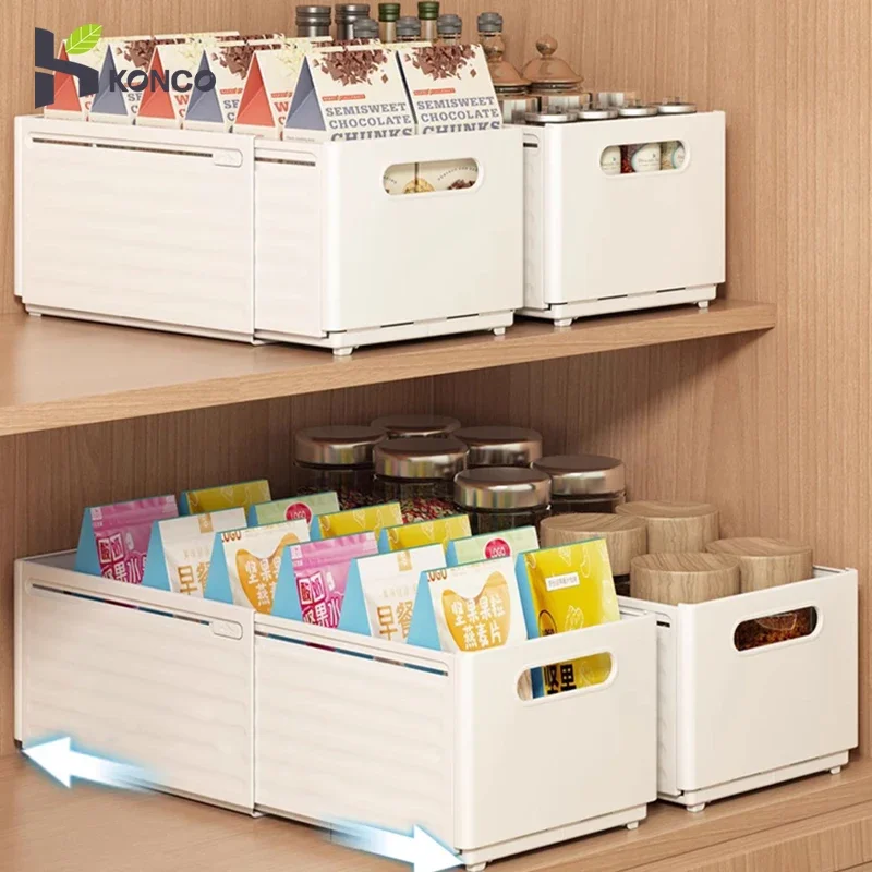 

Expandable Kitchen Storage Boxes Food Storage Container Drawer Organizers Boxes Plastic Countertop Bathroom Storage Boxes