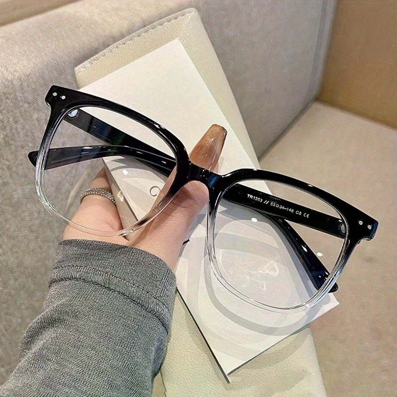 Trendy Square-shaped Eyewear with Clear Black Frame Campus Style