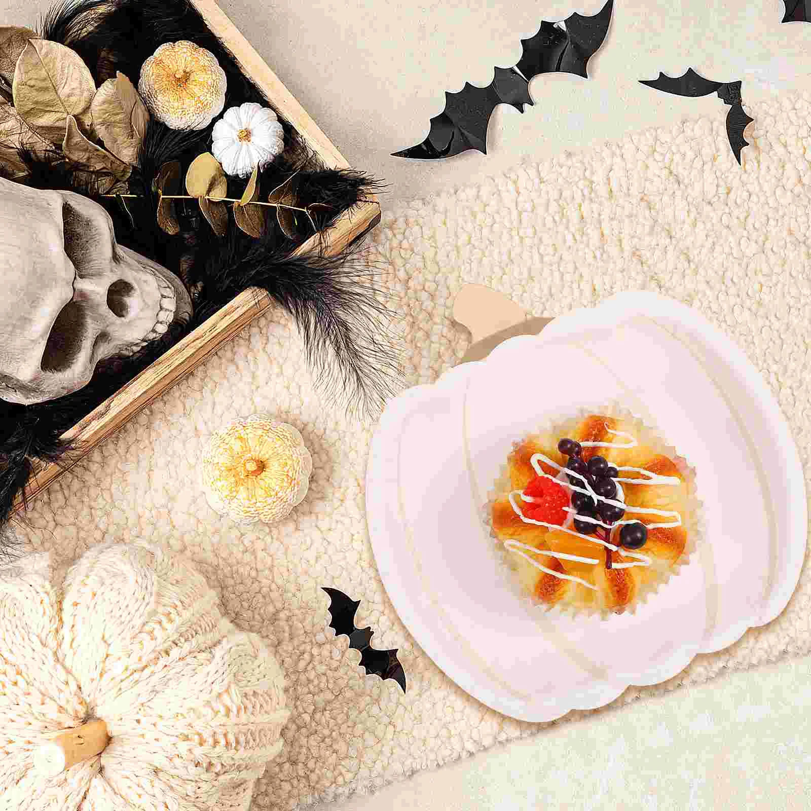 20 Pcs Pumpkin Paper Pallet Birthday Party Tableware Halloween Container Bowl Little Convenient Plates