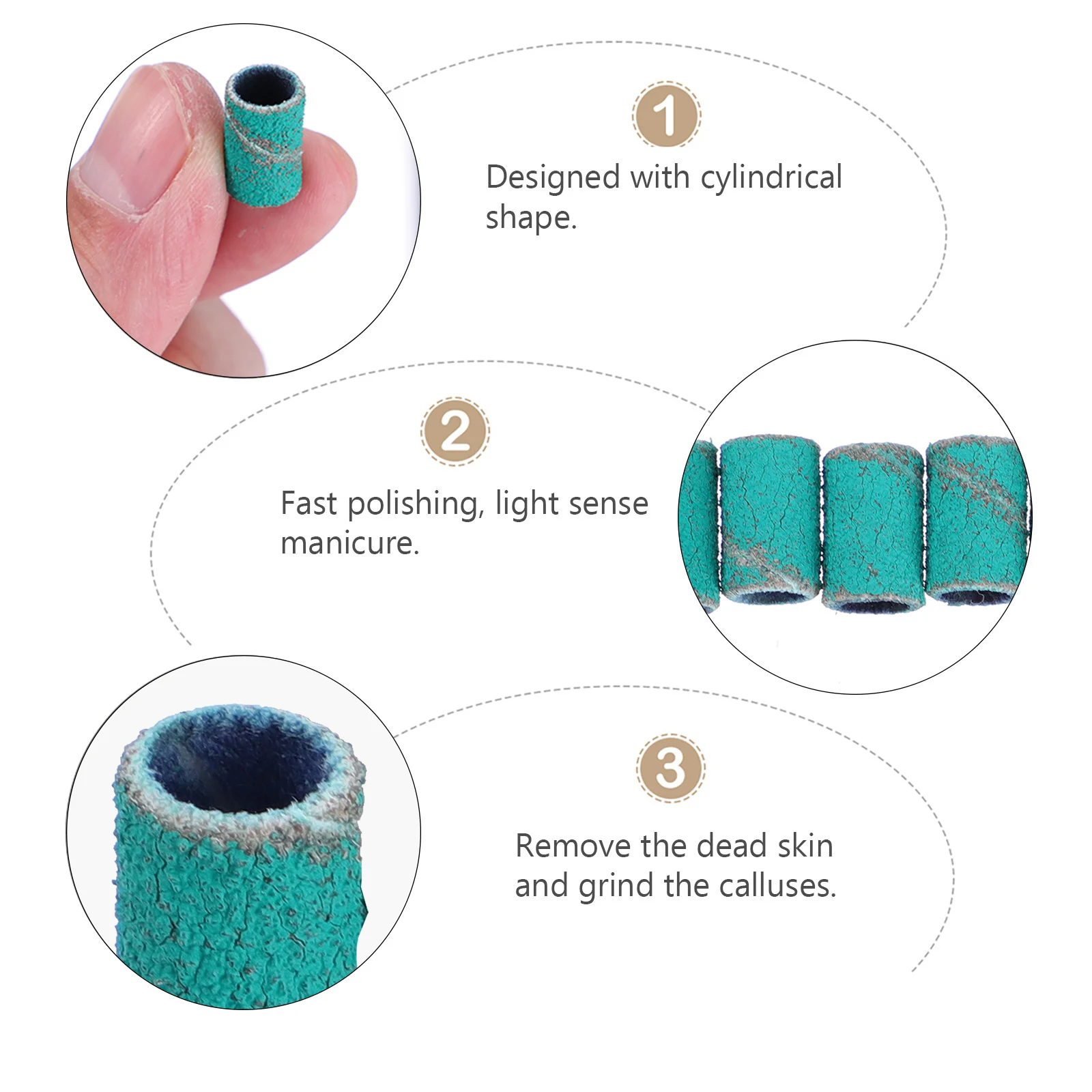 100 قطعة رأس مطحنة قسط مقاومة للصدأ للبشرة الجدارية تحت تنظيف الأظافر مانيكير الرملي الفرقة مسمار أدوات الرسم #2