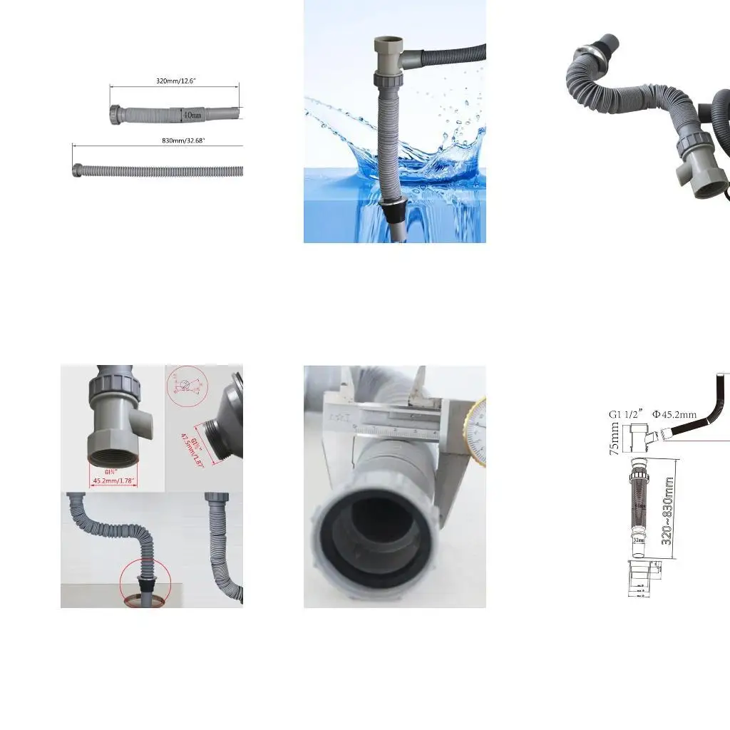 

652F Gutter Extension Pipe Easy to Install Gutter Water Extensions Downspout Solution Durable Pipe Rainwater System