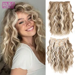 Synthetic Heat Resistant Hair Extensions Multi Color Clip-in Body Wave 12inch 4 PCS Double Weft for Women Girl Daily Party Use
