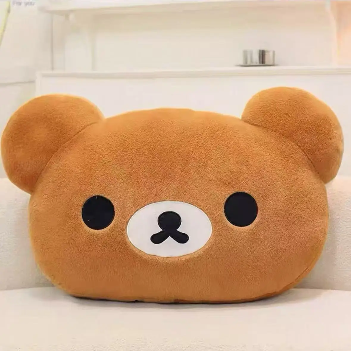 Meistverkauftes süßes Rilakkuma-Plüsch-warmes Handkissen, Cartoon-Bär, Plüschtier, weiches Kissen, Geburtstagsgeschenk – Detail 5