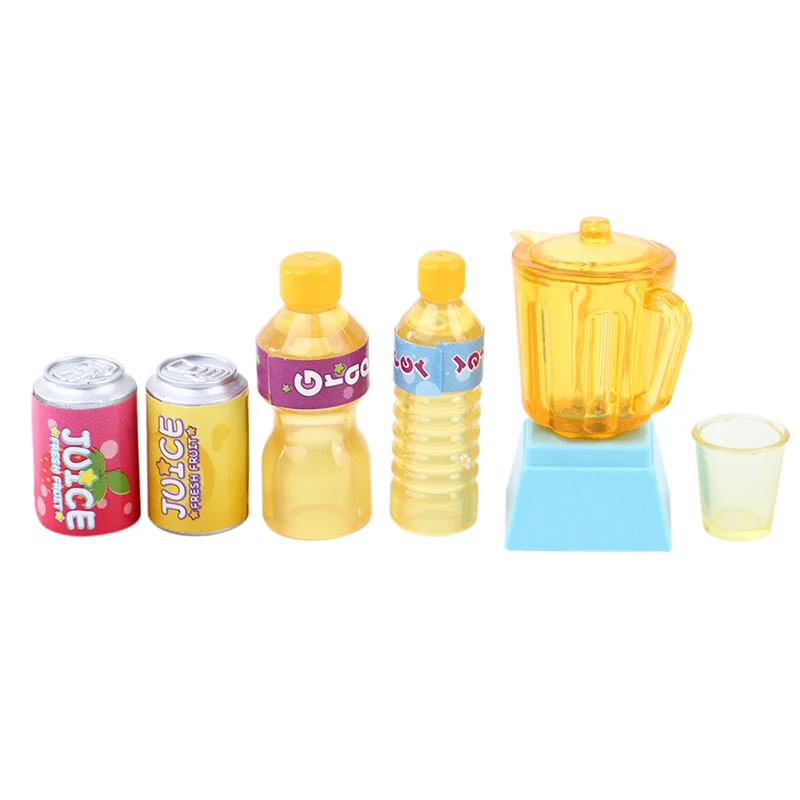 Exprimidor de botellas de bebida para casa de muñecas, modelo 1/12, muebles de cocina en miniatura, decoración, Micro escena, accesorio de construcción, 6 piezas por juego