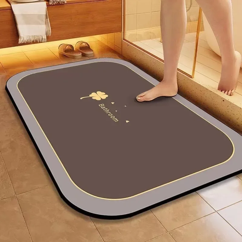 Bathroom Floor Mat Absorbent Carpet Water-absorbent Door Foor Mats Quick-drying Bath Non-slip Rug Soft Washroom Decor Doormat