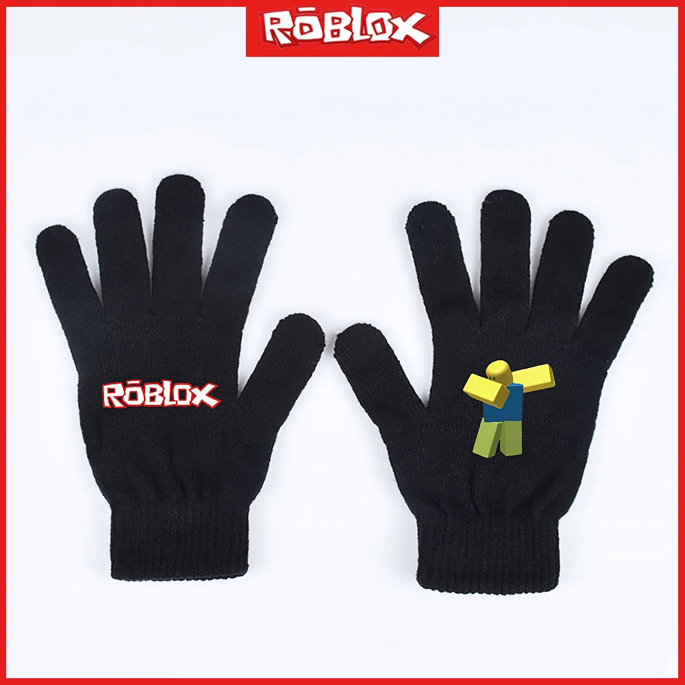 Sarung tangan dunia Virtual Game Roblox 2023 sarung tangan hangat rajutan cetak mode baru untuk pria dan wanita hadiah Natal Halloween musim dingin