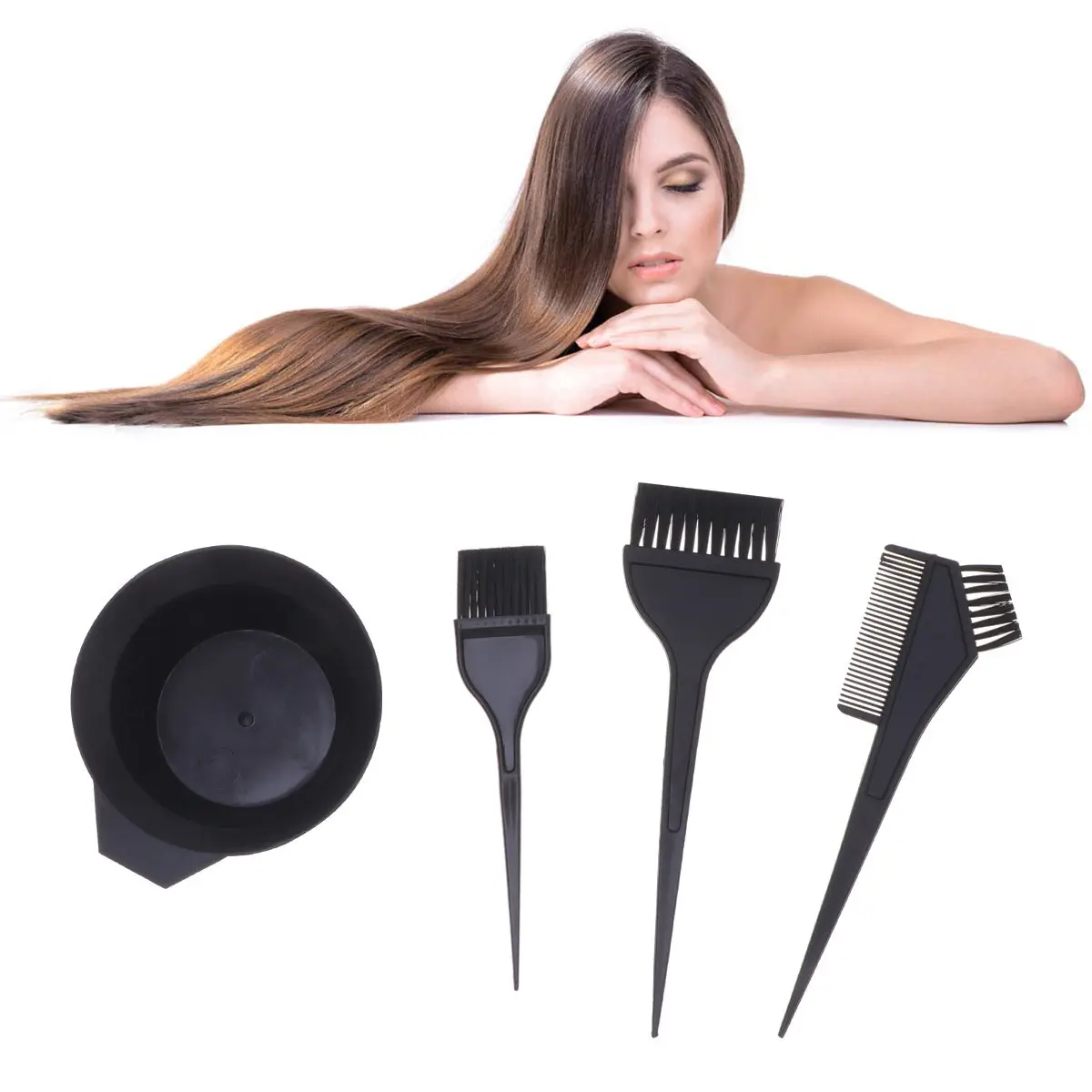 Hair Dye Tool Kit 3 Sets for Smooth Hair Coloring Easy to Use for Home Salon and Personal Care