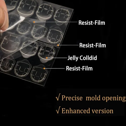 Imagen 2 del producto 120 piezas/5 hojas de pegamento de Gel de gelatina, adhesivo de doble cara, cinta adhesiva de Arte de uñas falsas, pegamento de uñas falsas