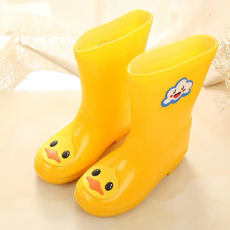 Fashion Non Slip Kids Cartoon Rubber Rain Boots Parent Child Waterproof Mid Calf Girls Boots Set